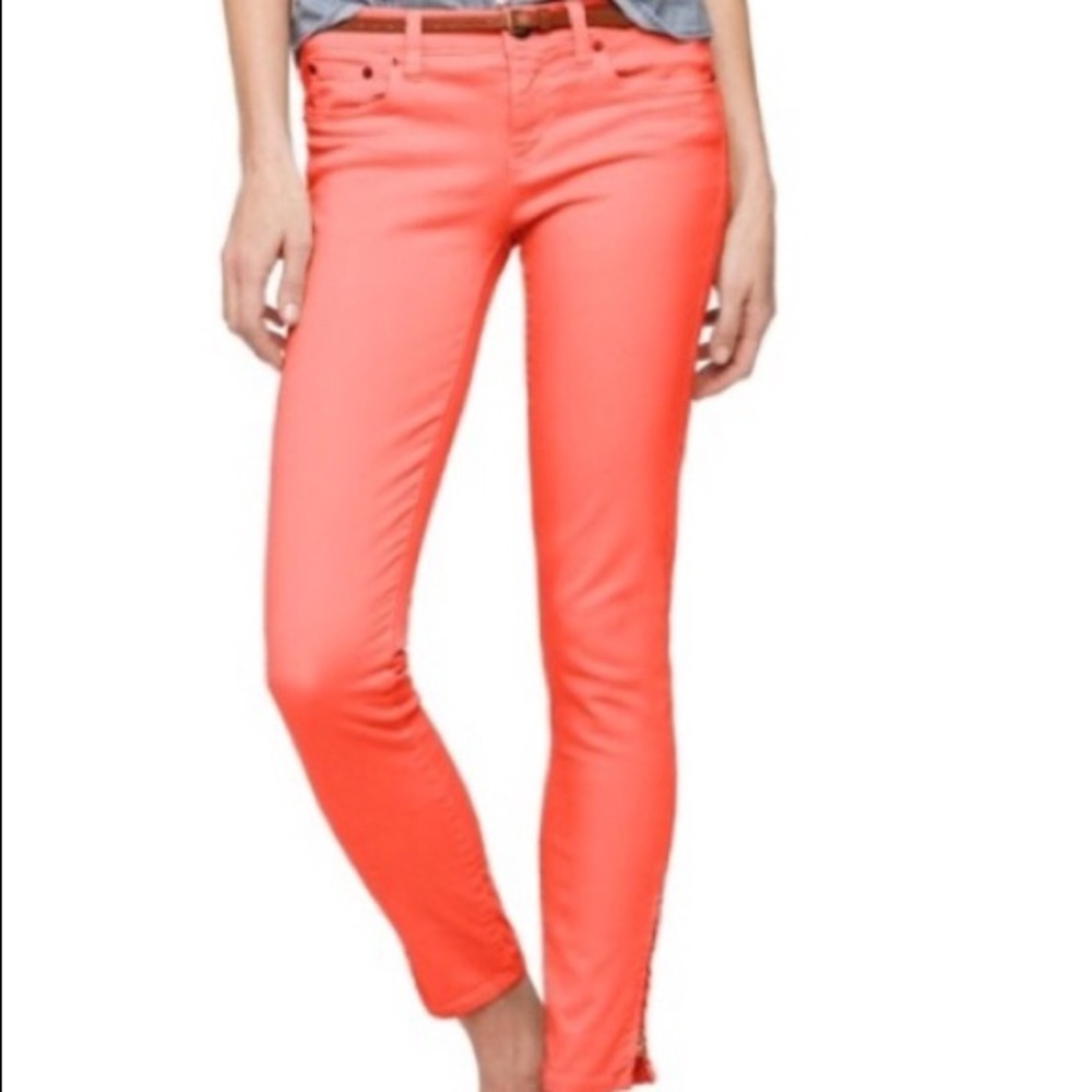 J. Crew Corduroy Ankle Toothpick Skinny Orange